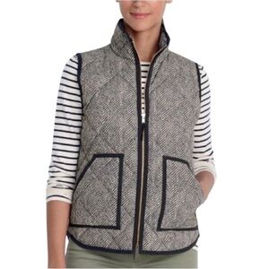 NWT J. Crew Herringbone Down Puffer Vest Black Size S